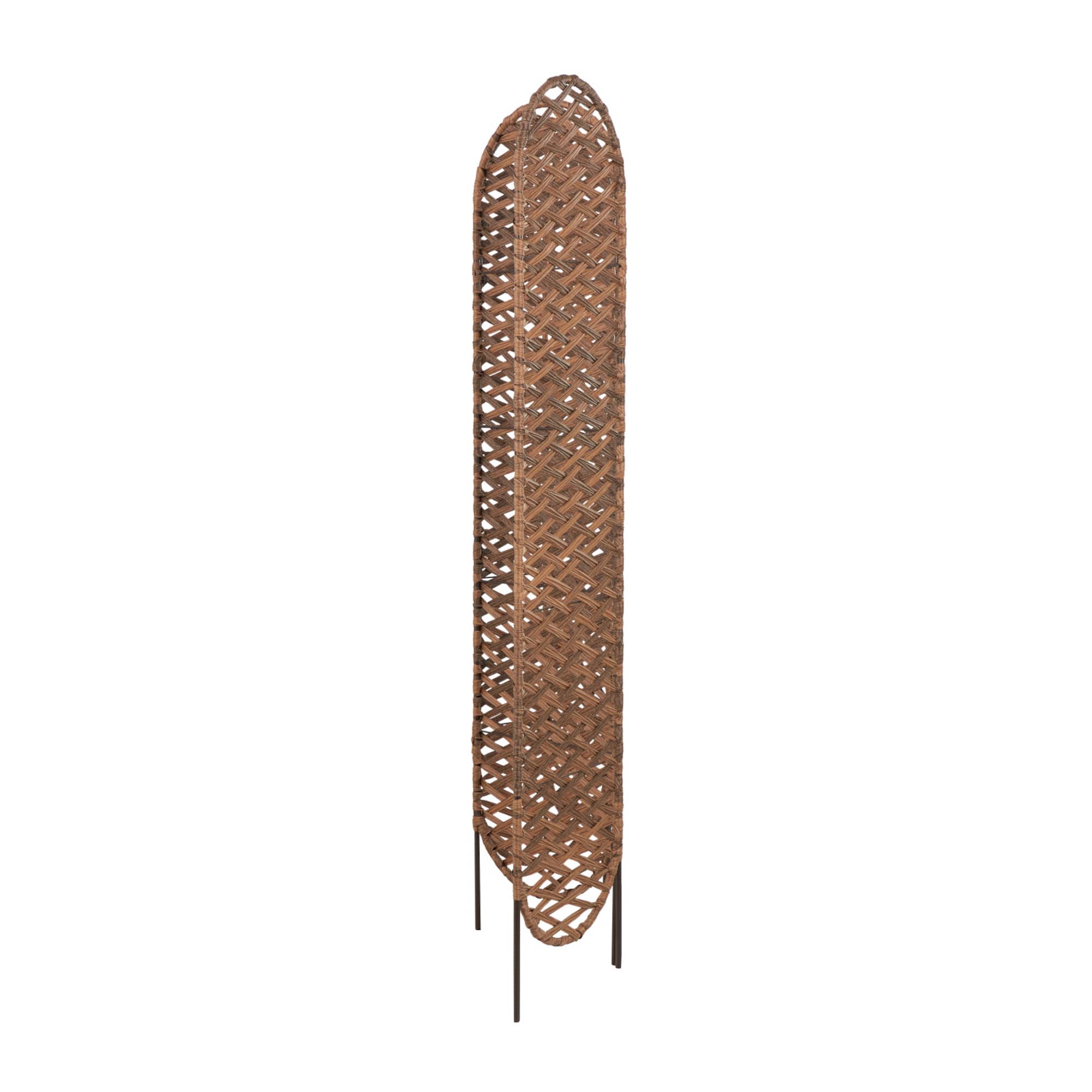 6ft. Copper Metal Geometric Handmade Foldable Freestanding Woven Room Divider Screen